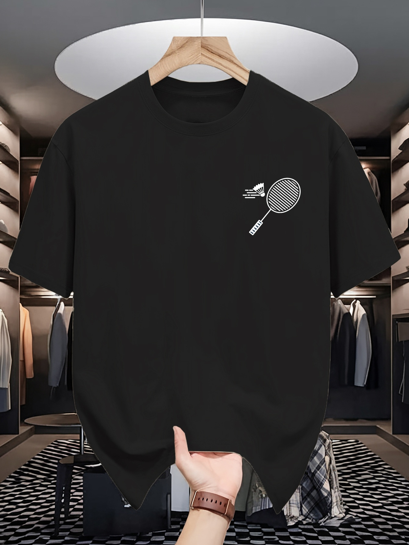 Mens Crew Neck T Shirt Minimal - Badminton Asia 评论和价格